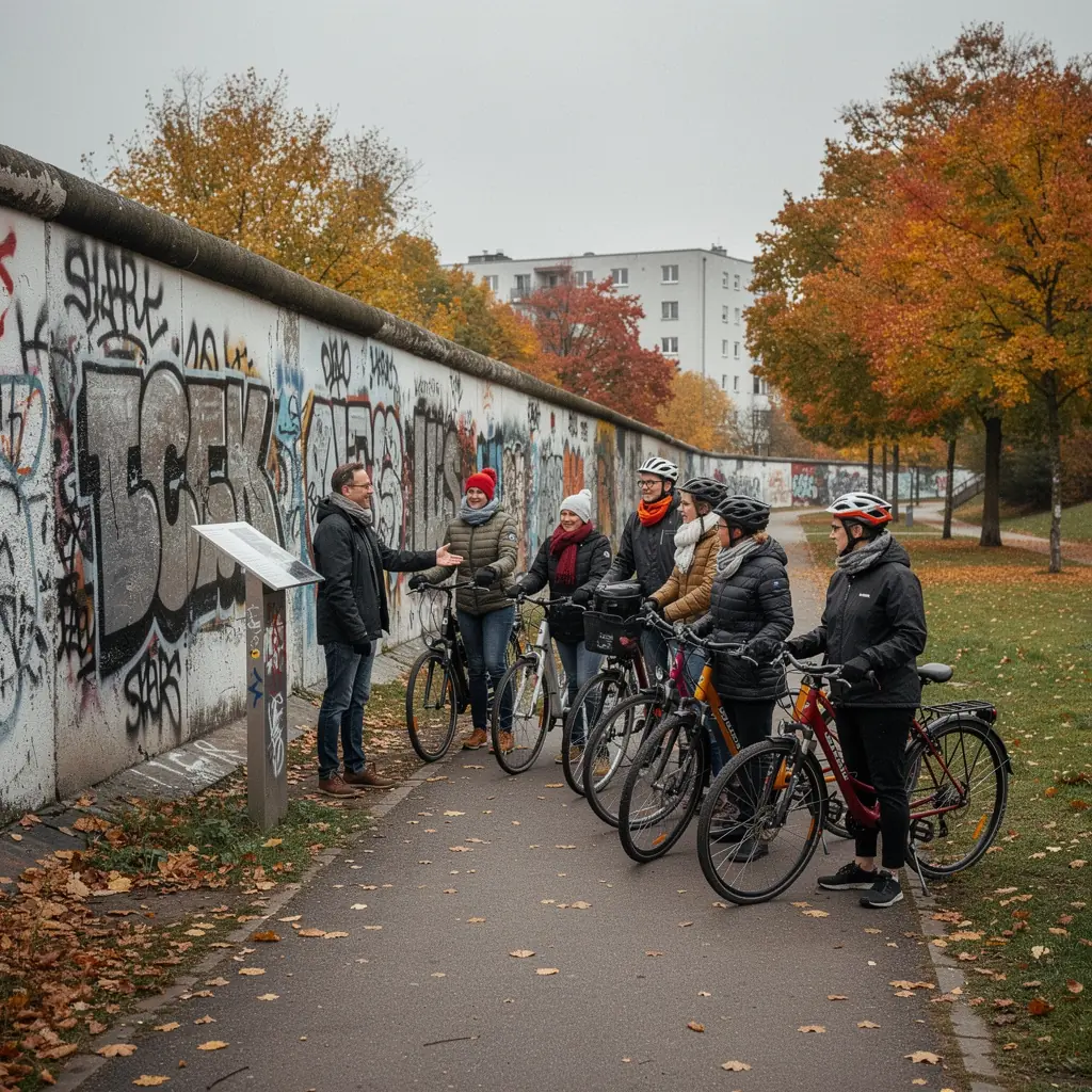 Ein eindrucksvolles Foto des Checkpoint Charlie mit Besuchern, die die bedeutende Grenzstelle besichtigen.