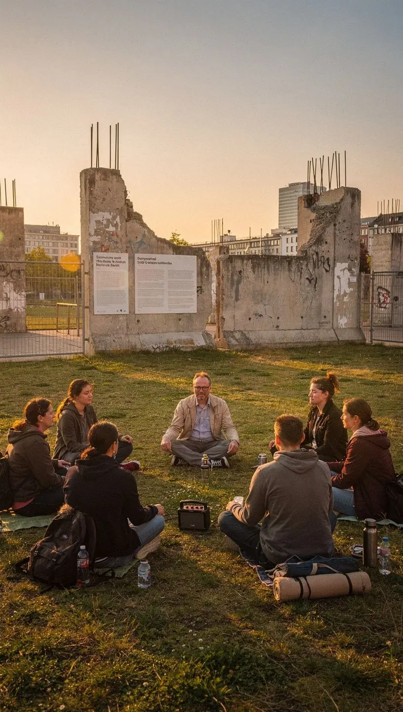 Ein schöner Blick auf die East Side Gallery, mit bunten Wandmalereien, die die Freiheit symbolisieren.